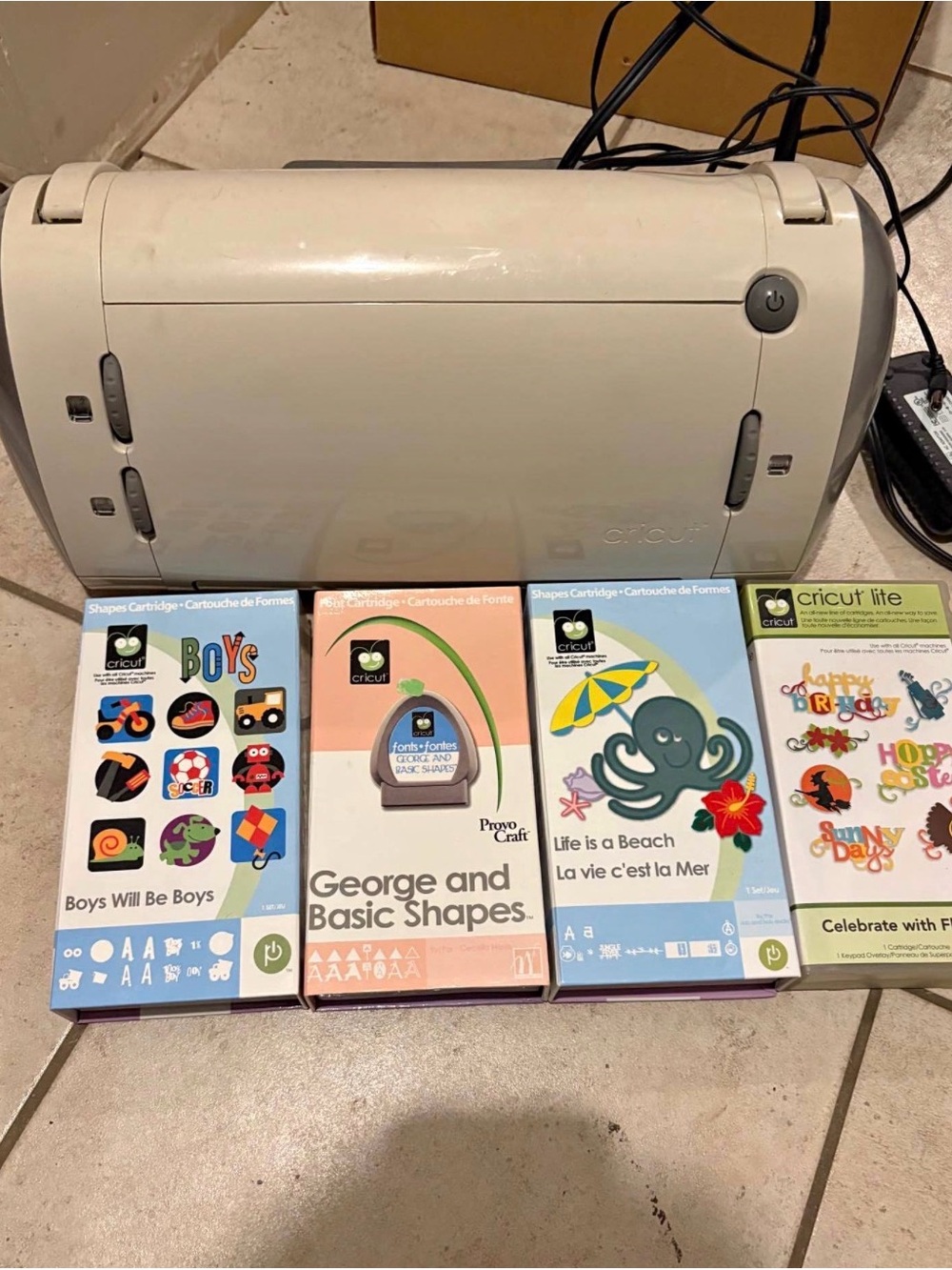 Cricut White Cutting Machine with Assorted Shape Cartridges
